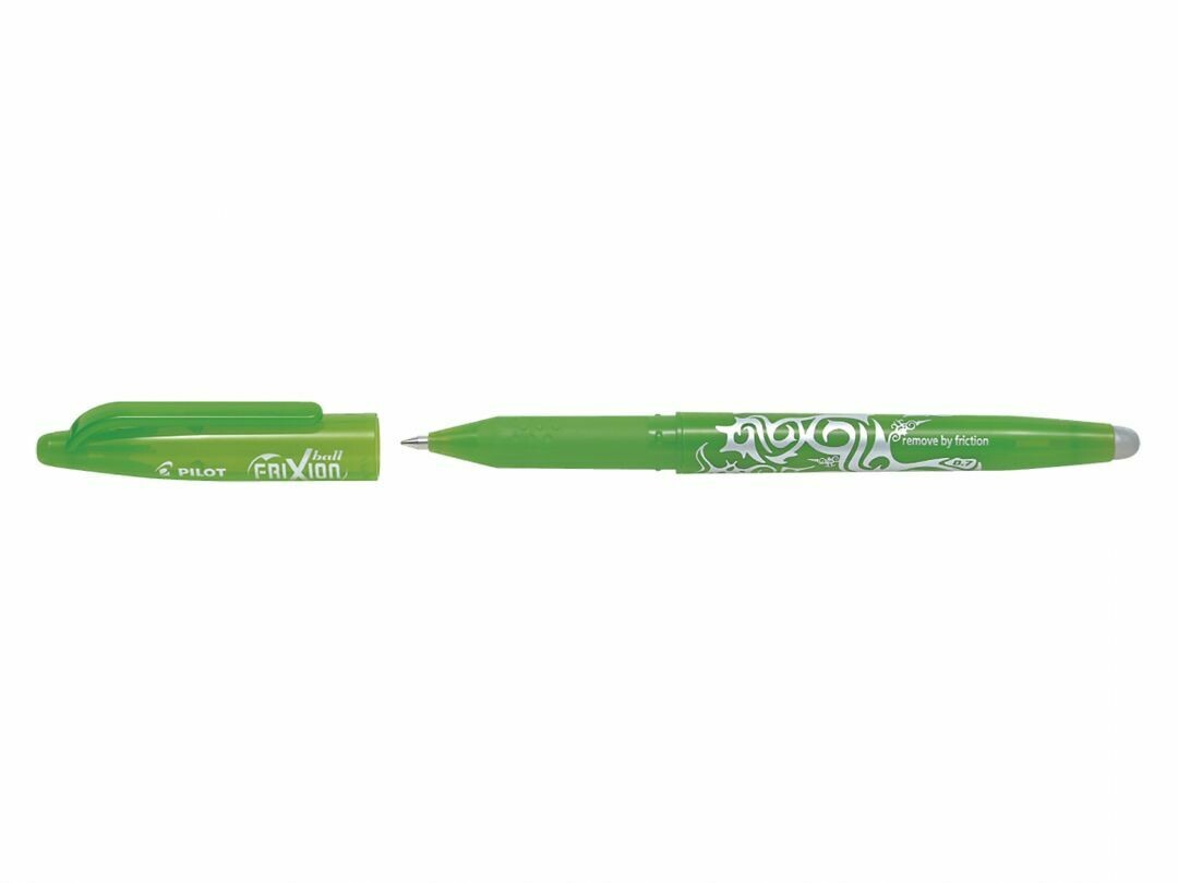 Stylo roller PILOT FRIXION 07 - pointe moyenne - encre VERT CLAIR
