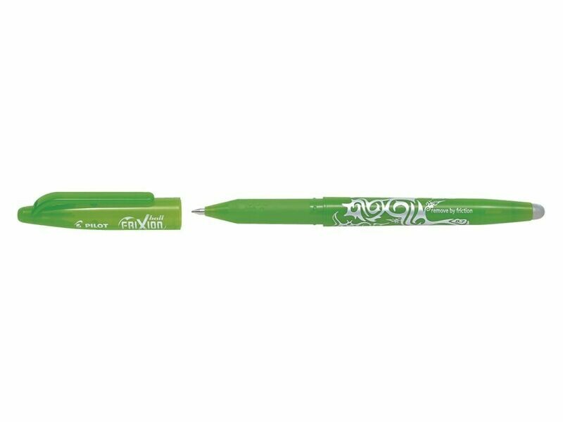 Stylo roller PILOT FRIXION 07 - pointe moyenne - encre VERT CLAIR