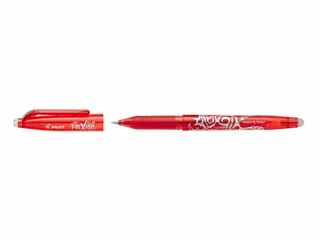 Stylo roller PILOT FRIXION 05 - pointe FINE - encre ROUGE