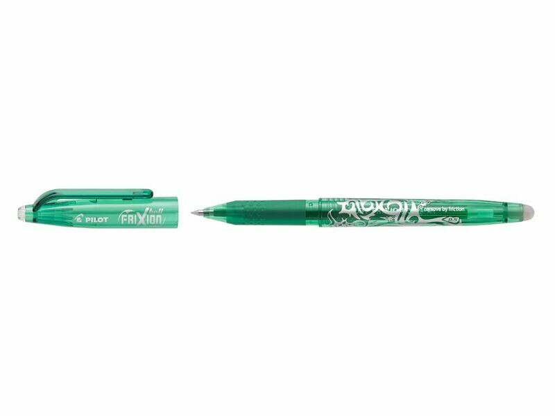 Stylo roller PILOT FRIXION 05 - pointe FINE - encre VERT