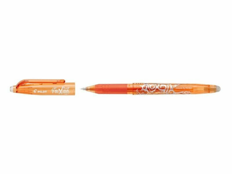 Stylo roller PILOT FRIXION 05 - pointe FINE - encre ORANGE