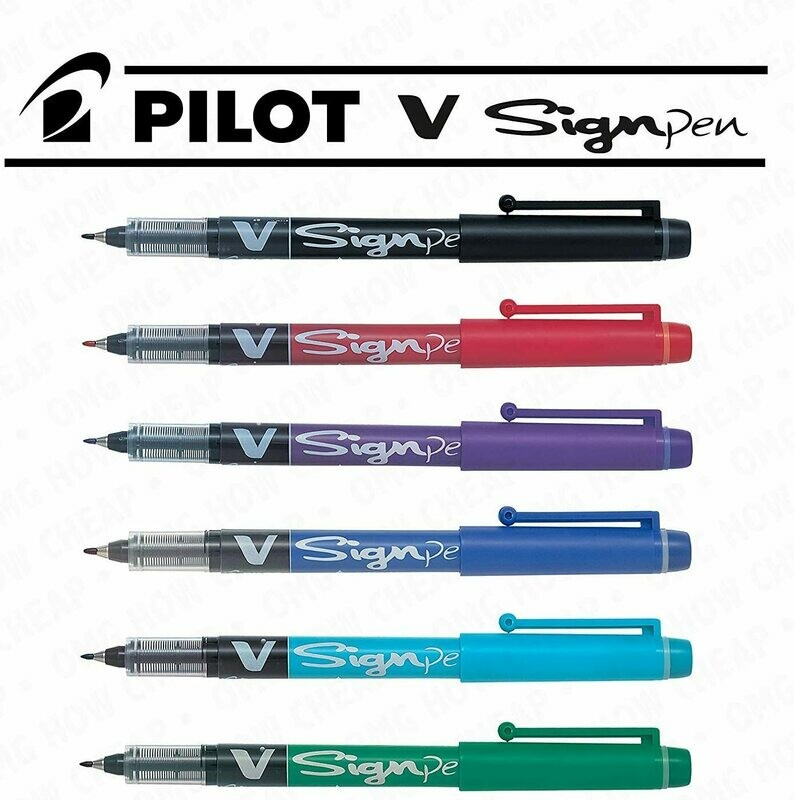 Lot de 6 stylos feutre PILOT V-Sign Pen encre liquide couleurs assorties