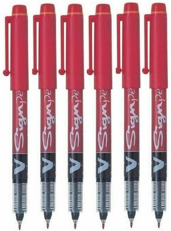 Lot de 6 stylos feutre PILOT V-Sign Pen encre liquide Rouge