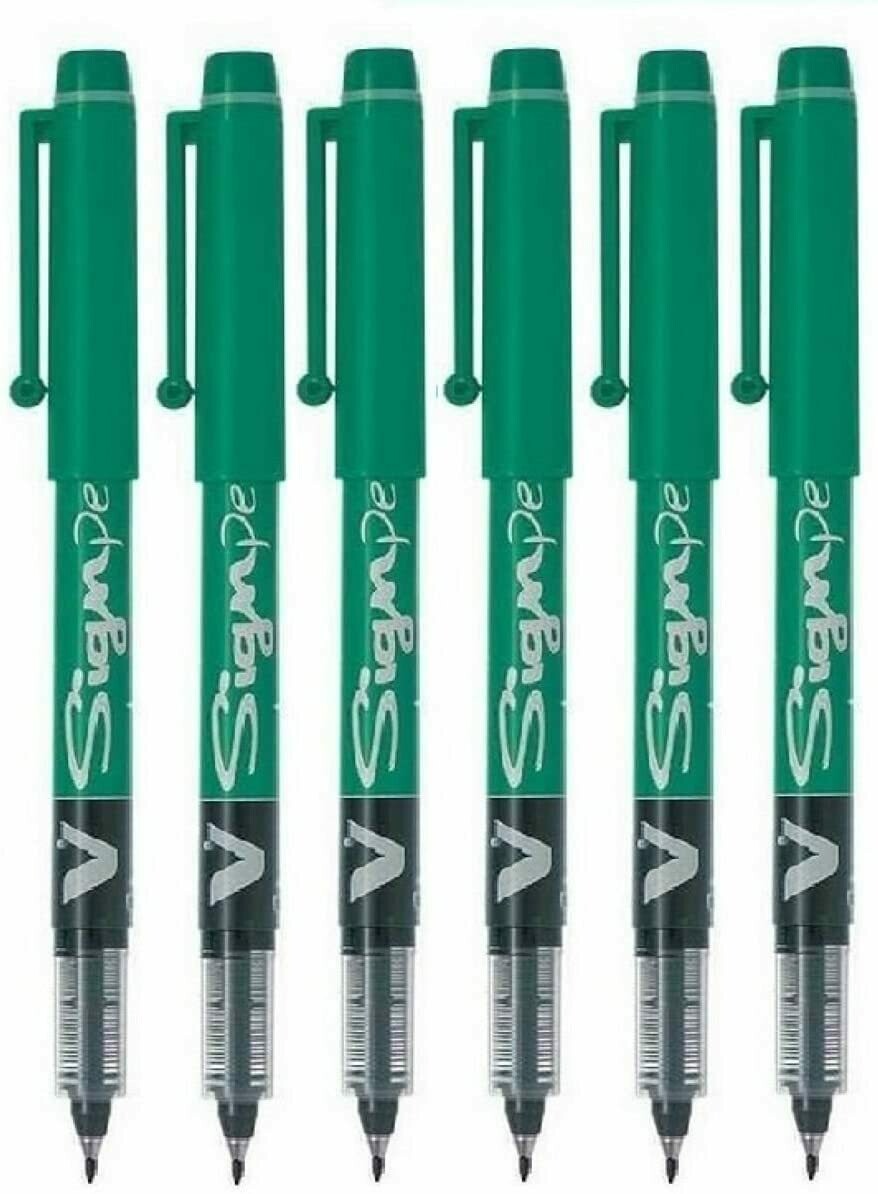 Lot de 6 stylos feutre PILOT V-Sign Pen encre liquide Vert