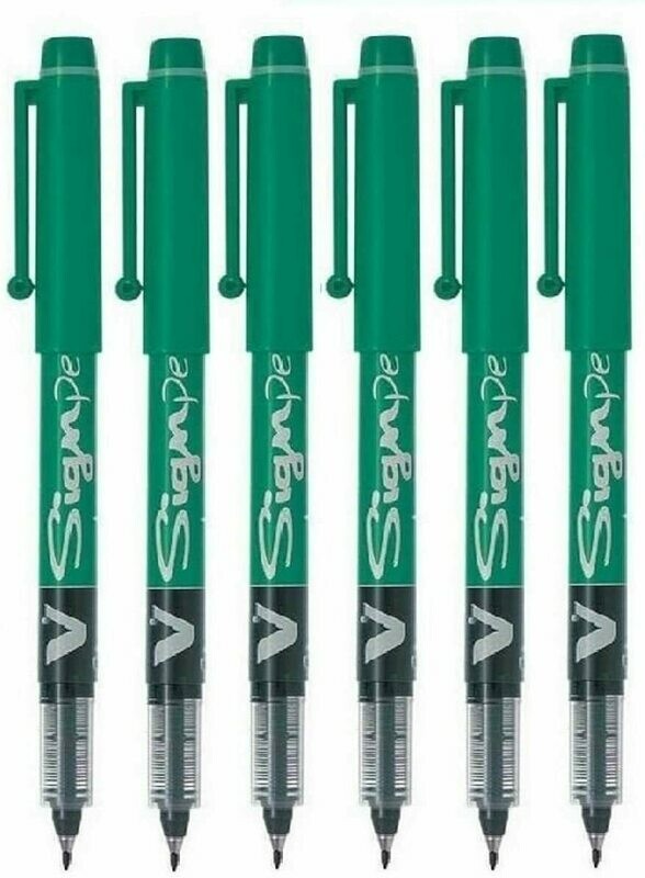 Lot de 6 stylos feutre PILOT V-Sign Pen encre liquide Vert