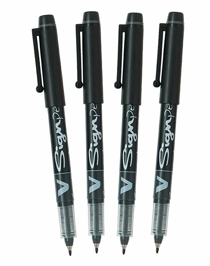 Lot de 4 stylos feutre PILOT V-Sign Pen encre liquide Noir