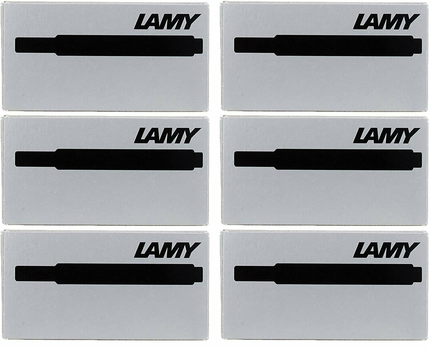 Lot de 6 étuis de 5 cartouches LAMY T10 - encre Noire