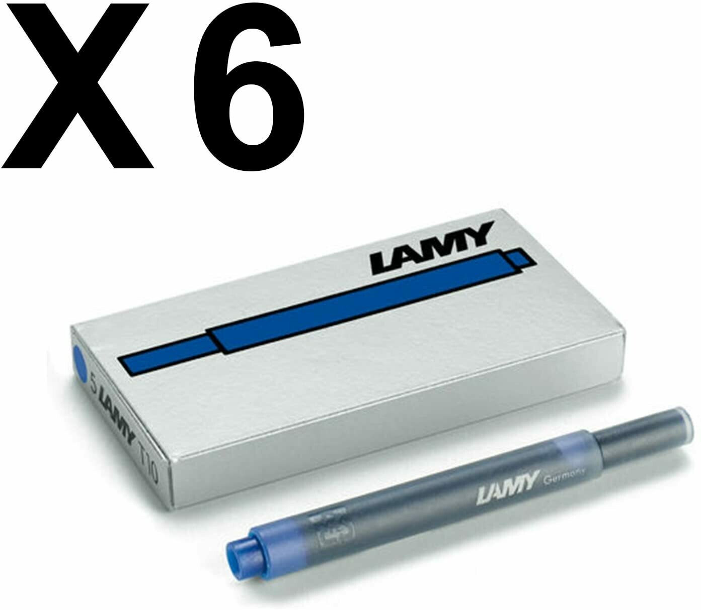 Lot de 6 étuis de 5 cartouches LAMY T10 - encre Bleue