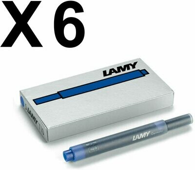 Lot de 6 étuis de 5 cartouches LAMY T10 - encre Bleue
