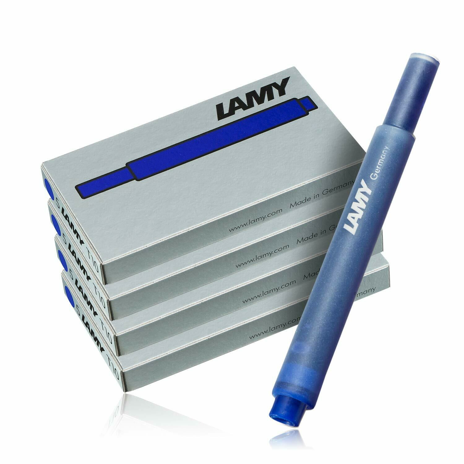 Lot de 4 étuis de 5 cartouches LAMY T10 - encre Bleue