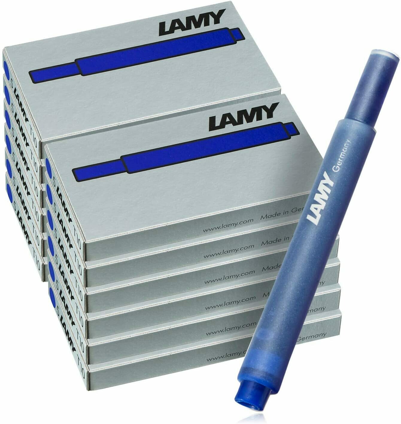 Lot de 10 étuis de 5 cartouches LAMY T10 - encre Bleue