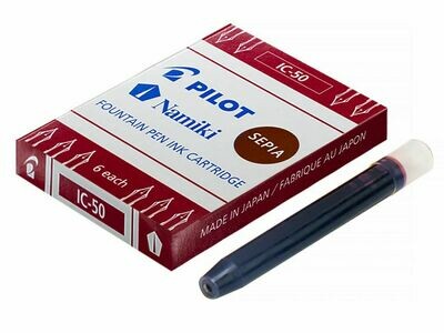 Boite de 6 cartouches IC-50 pour stylo plume PILOT Haute Ecriture - encre Sépia