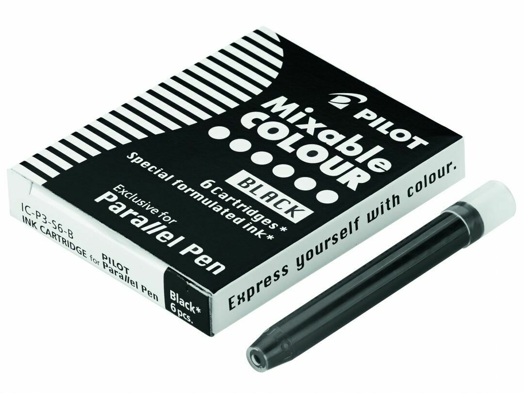 Lot de 2 Boîtes de 6 cartouches pour stylos PARALLEL PEN - Noir