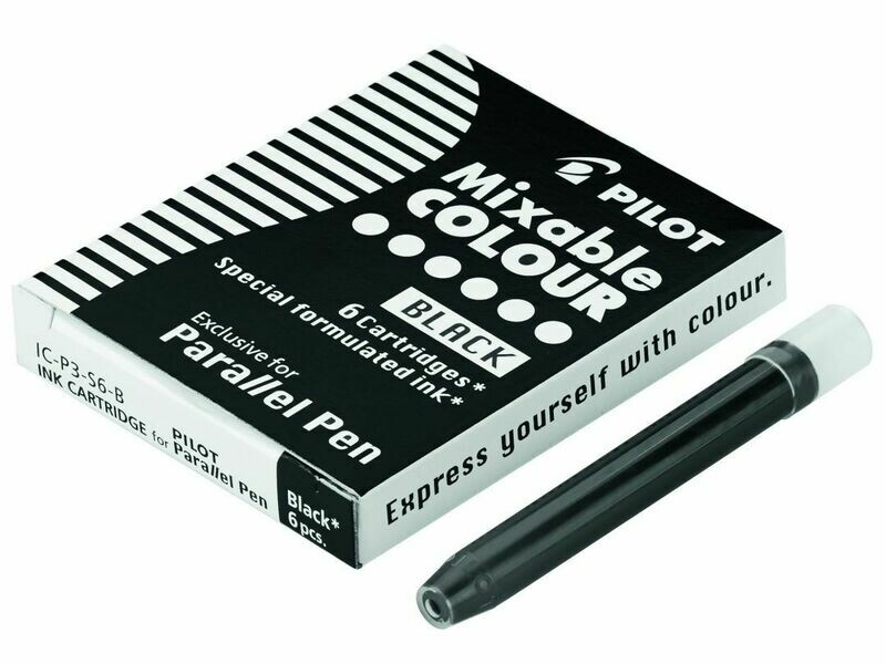 Lot de 2 Boîtes de 6 cartouches pour stylos PARALLEL PEN - Noir