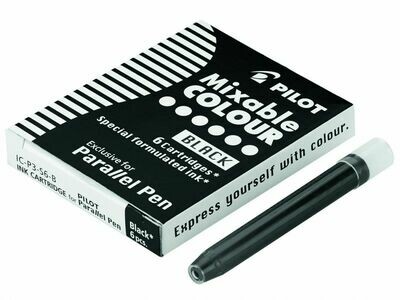 Lot de 2 Boîtes de 6 cartouches pour stylos PARALLEL PEN - Noir
