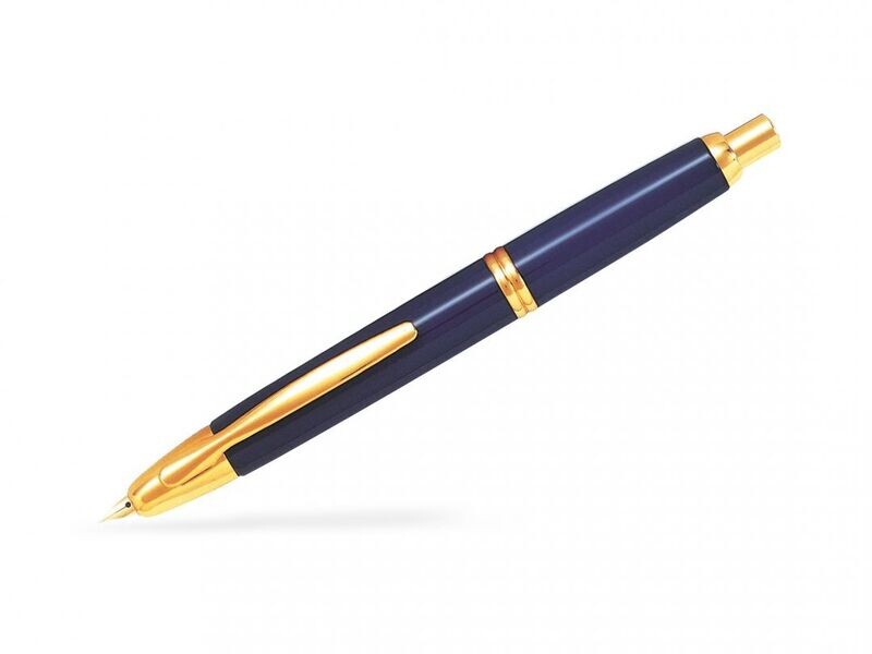 Stylo plume OR rétractable PILOT CAPLESS attributs OR - BLEU brillant - Plume Fine - en Coffret Cadeau.