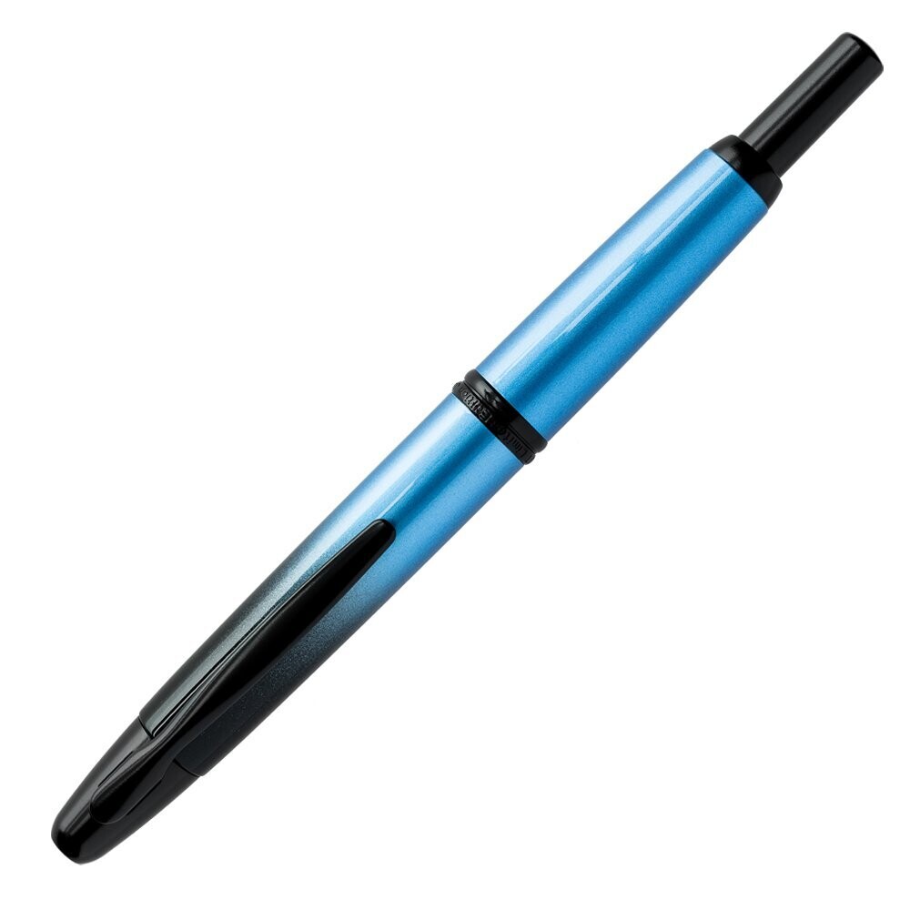Stylo Plume Rétractable 0,38 Mm - Encre Bleue Et Noire - Corps Transparent Avec 5 Cartouches Rechargeables - 8