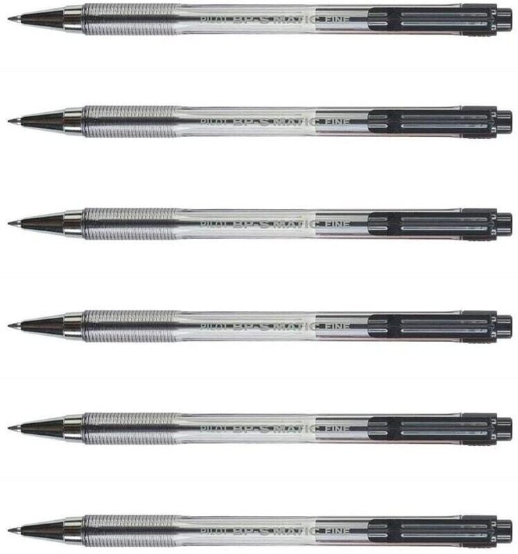Lot de 6 Stylos bille - BP-S Matic -  Noir - Pointe Fine