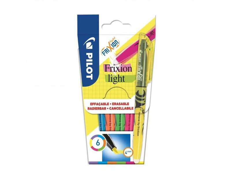 Etui de 6 surligneurs PILOT FRIXION LIGHT " Effaçables "