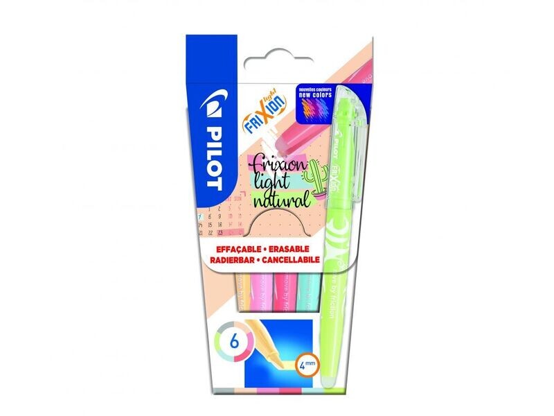 Etui de 6 surligneurs PILOT FRIXION NATURAL " Effaçables "