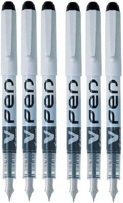 Lot de 6 stylos Plume PILOT V-Pen - encre Noire