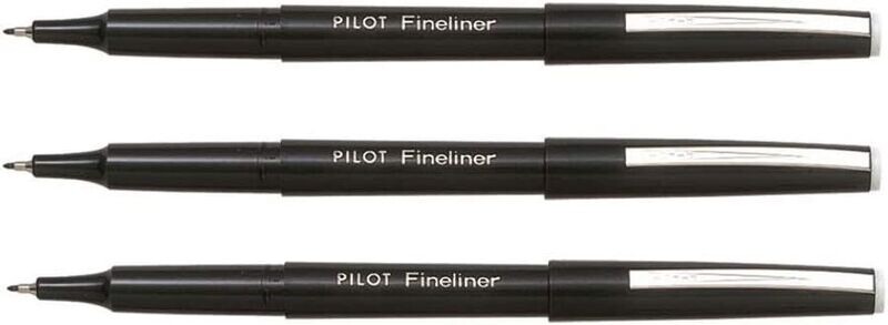 LOT DE 3 Feutre d'écriture PILOT FINELINER - Noir - Pointe Extra Fine