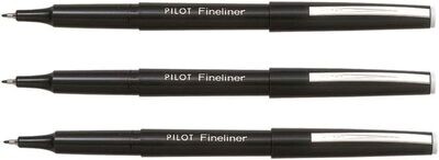 LOT DE 3 Feutre d'écriture PILOT FINELINER - Noir - Pointe Extra Fine