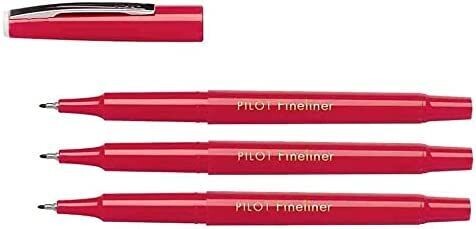 LOT DE 3 Feutre d'écriture PILOT FINELINER - Rouge - Pointe Extra Fine