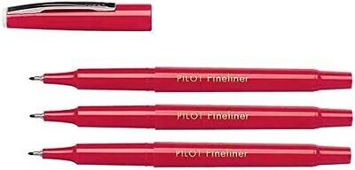 LOT DE 3 Feutre d'écriture PILOT FINELINER - Rouge - Pointe Extra Fine