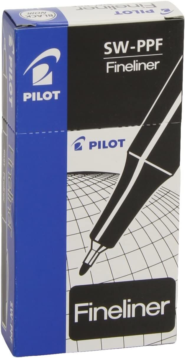 BOITE DE 12 Feutre d'écriture PILOT FINELINER - Noir - Pointe Extra Fine