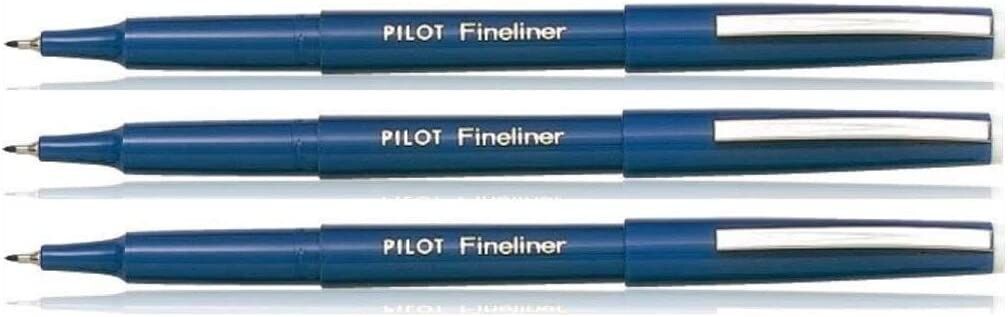LOT DE 3 Feutre d'écriture PILOT FINELINER - Bleu - Pointe Extra Fine