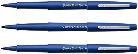 Lot de 3 Feutres PAPERMATE FLAIR Pointe Moyenne BLEU