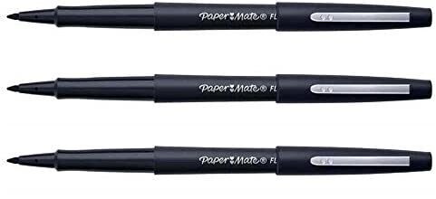 Lot de 3 Feutres PAPERMATE FLAIR Pointe Moyenne NOIR