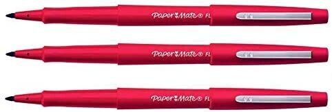 Lot de 3 Feutres PAPERMATE FLAIR Pointe Moyenne ROUGE