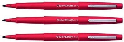 Lot de 3 Feutres PAPERMATE FLAIR Pointe Moyenne ROUGE
