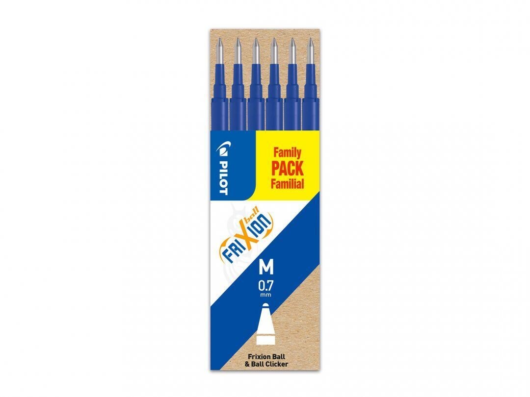 Etui de 6 recharges PILOT FRIXION 07 encre bleue