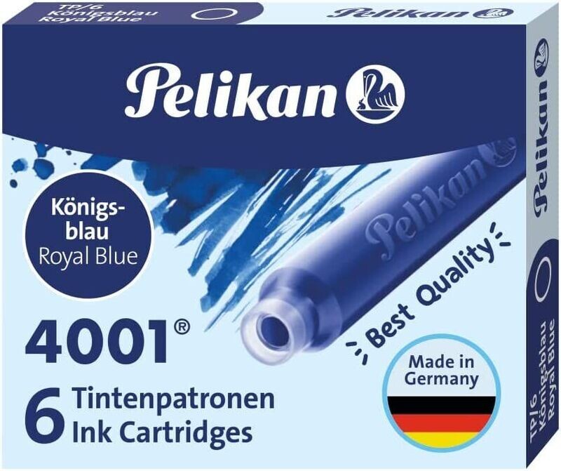 Boite de 6 cartouches courtes PELIKAN 4001 BLEU