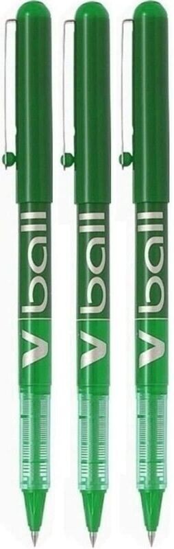 Lot de 3 stylos bille roller PILOT V-BALL 05 - encre liquide Vert