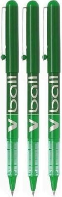 Lot de 3 stylos bille roller PILOT V-BALL 05 - encre liquide Vert