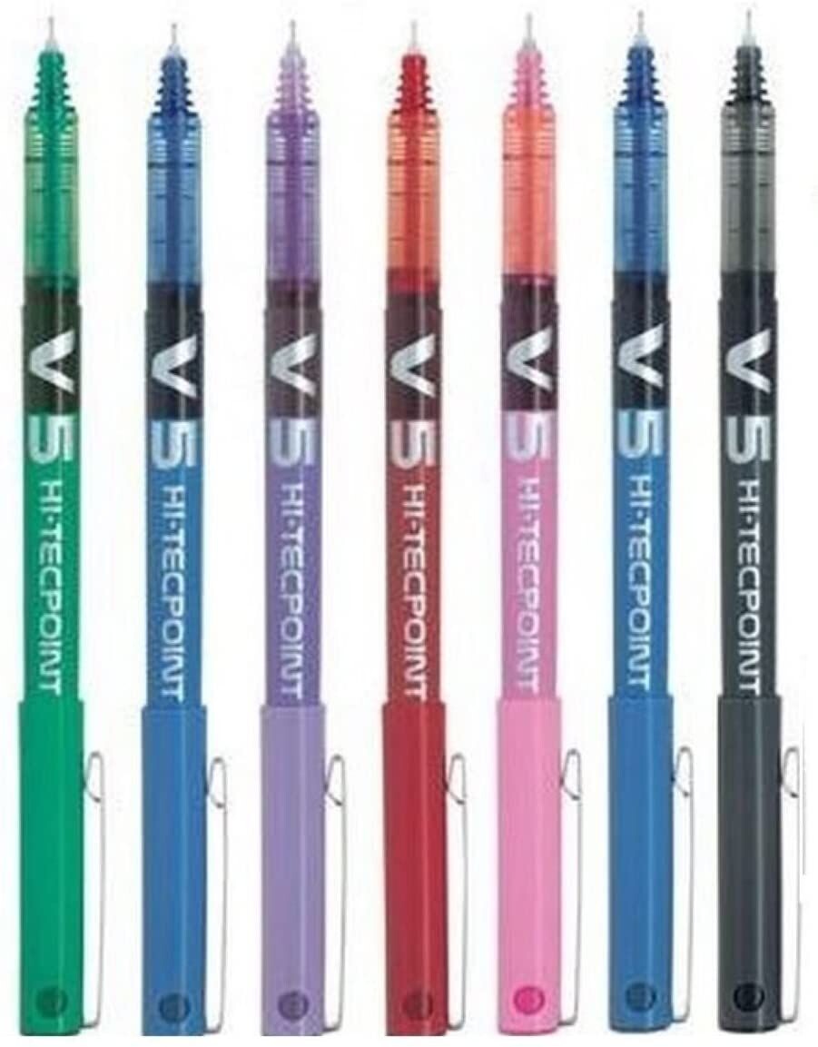 Lot de 7 Stylos Roller PILOT V5 Couleurs Assorties
