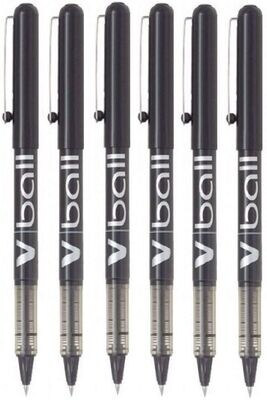 Lot de 6 Stylos Roller PILOT V-BALL 05 NOIR