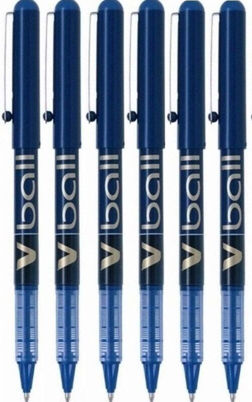 Lot de 6 Stylos Roller PILOT V-BALL 05 BLEU