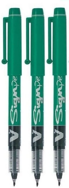 Lot de 3 stylos feutre PILOT V-Sign Pen encre liquide Vert