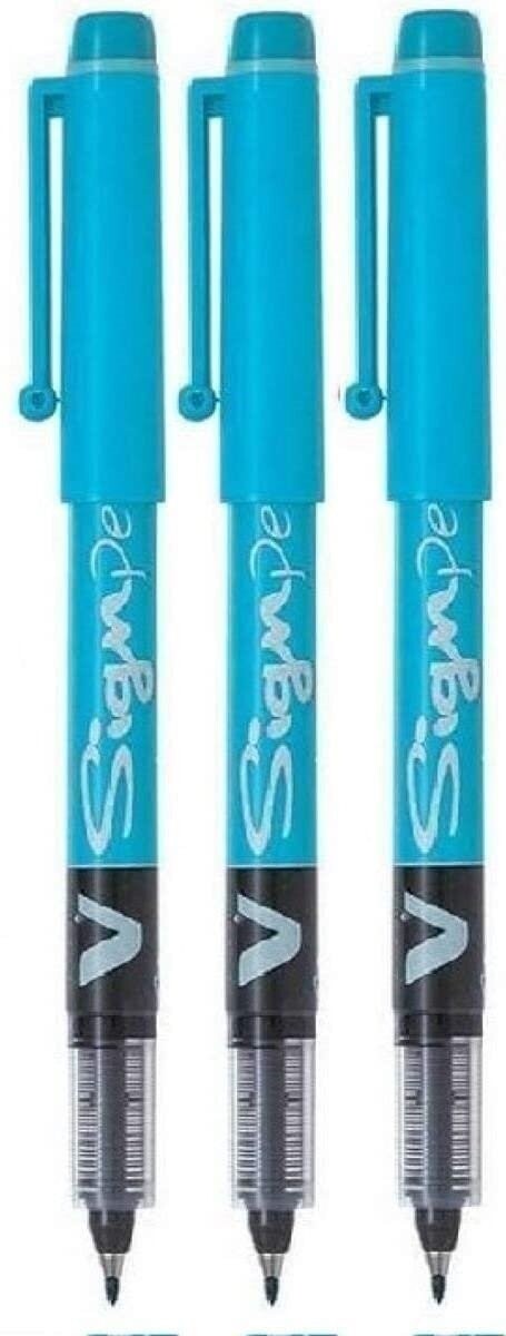 Lot de 3 stylos feutre PILOT V-Sign Pen encre liquide Turquoise
