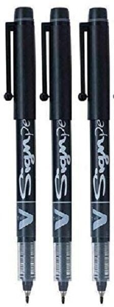 Lot de 3 stylos feutre PILOT V-Sign Pen encre liquide Noir
