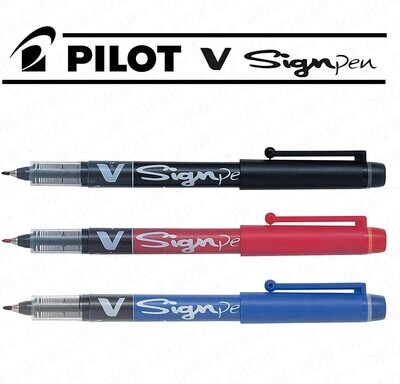 Lot de 3 stylos feutre PILOT V-Sign Pen encre liquide Noir , Bleu , Rouge
