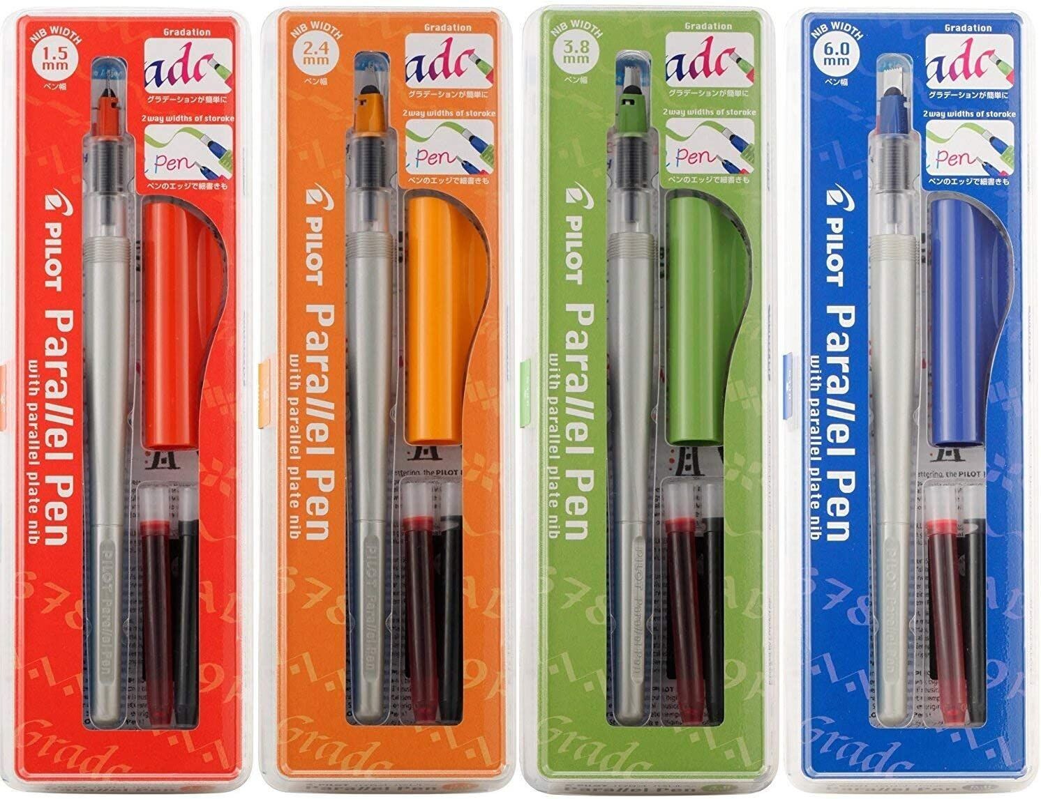 Lot de 4 Parallel Pen PILOT - Stylo plume Calligraphie Assortis