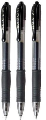 Lot de 3 stylos Bille PILOT G2 07 - encre gel - Noir