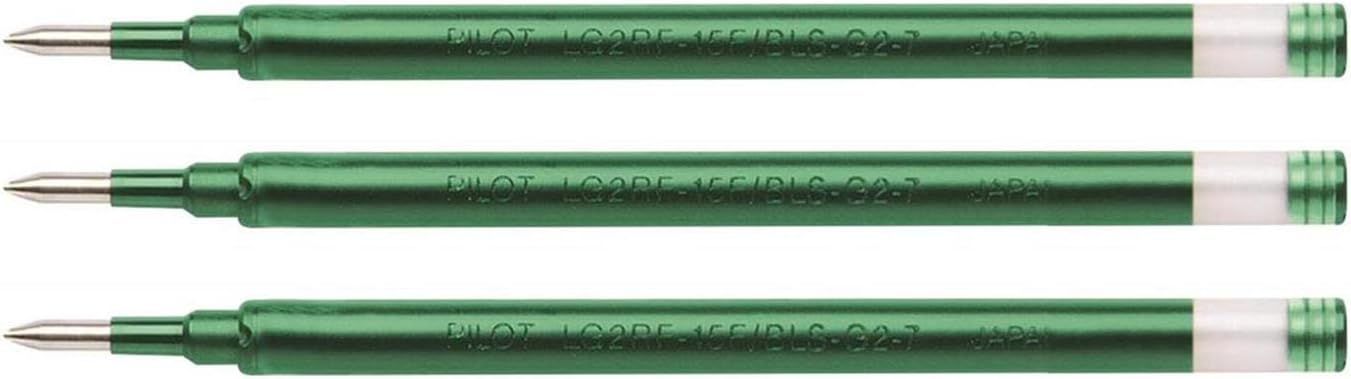 Lot de 3 recharges pour stylo PILOT G2-07 Fine encre gel VERT