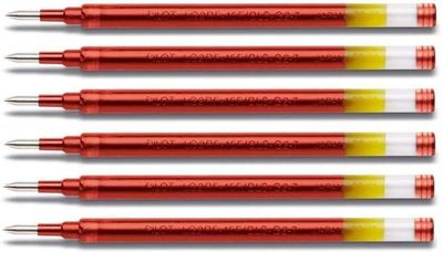 Lot de 6 recharges pour stylo PILOT G2-07 Fine encre gel ROUGE